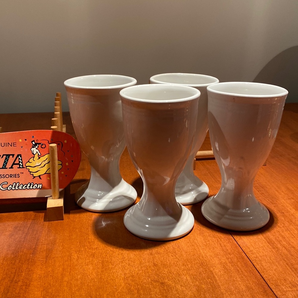 Set of 4 Fiestaware goblets in white. Perfect condition never used.